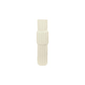 Elegant White Ceramic Textured Vase with Ribbed Design