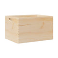 **Natural Pine Wood Storage Box with Handles**